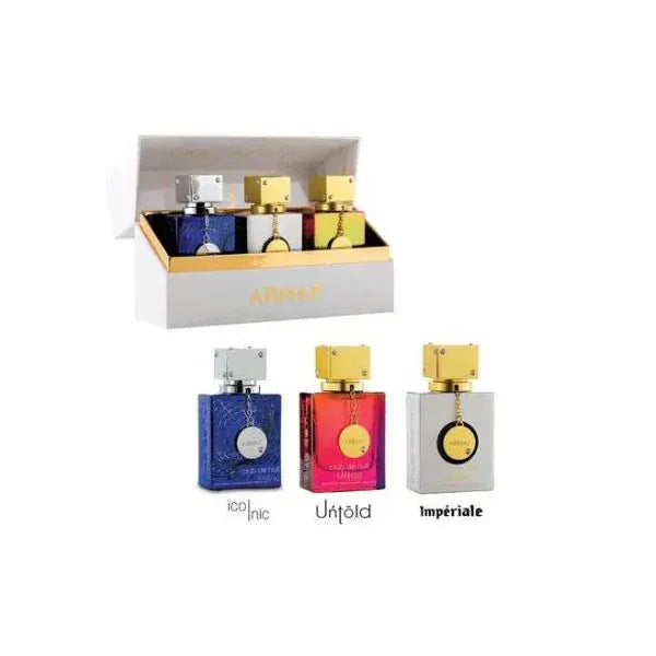 Armaf The Club de Nuit Miniature Set Unisex Perfume/Cologne Eau de Parfum For Men & Women 3 x 1 oz Edp