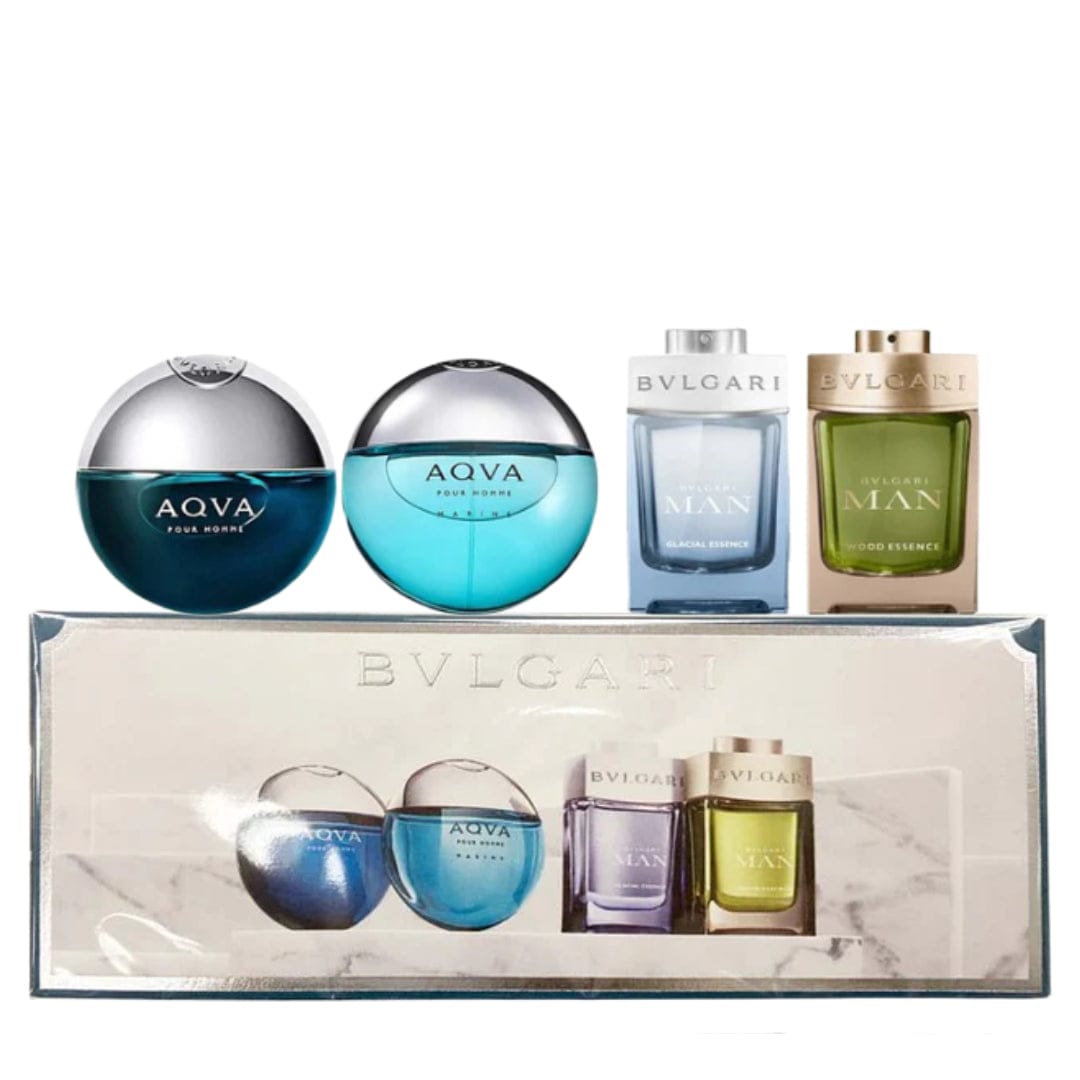 Bvlgari Man Mini Gift Set Men's Perfume/Cologne For Men 4 pcs x 0.17 oz Edt
