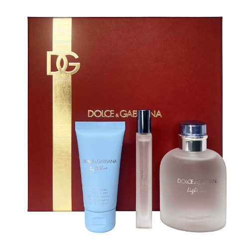 Dolce Gabbana Light Blue Pour Homme For Men Eau de Toilette  Gift Set 4.2 oz / 125 ml