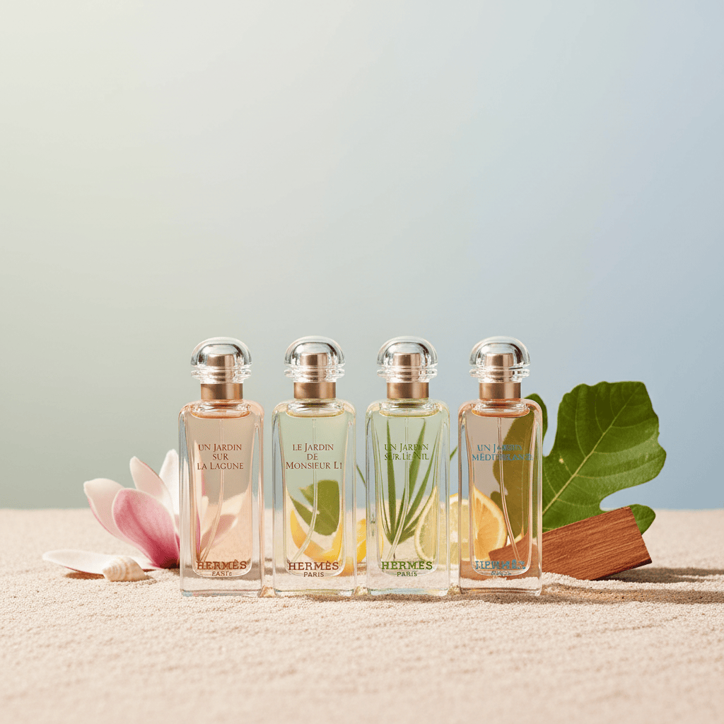 Hermes Un Jardin Mini Set Collection Unisex Eau de Toilette 4x0.25 oz Miniature Gift 4x0.25oz