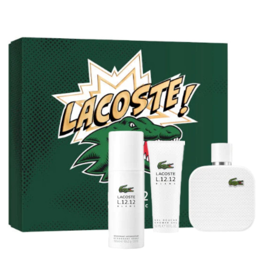 Lacoste Eau de Lacoste L.12.12. Blanc Men’s Perfume/Cologne For Men Eau de Toilette 3.3 Oz / 5.9 Oz  / Gift Set 3.3 oz Edt Gift Set 3.3 oz