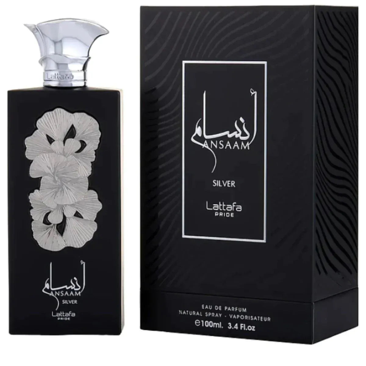 Lattafa Ansaam Silver Unisex Perfume/Cologne For Men & Women Eau de Parfum 3.4 oz Edp