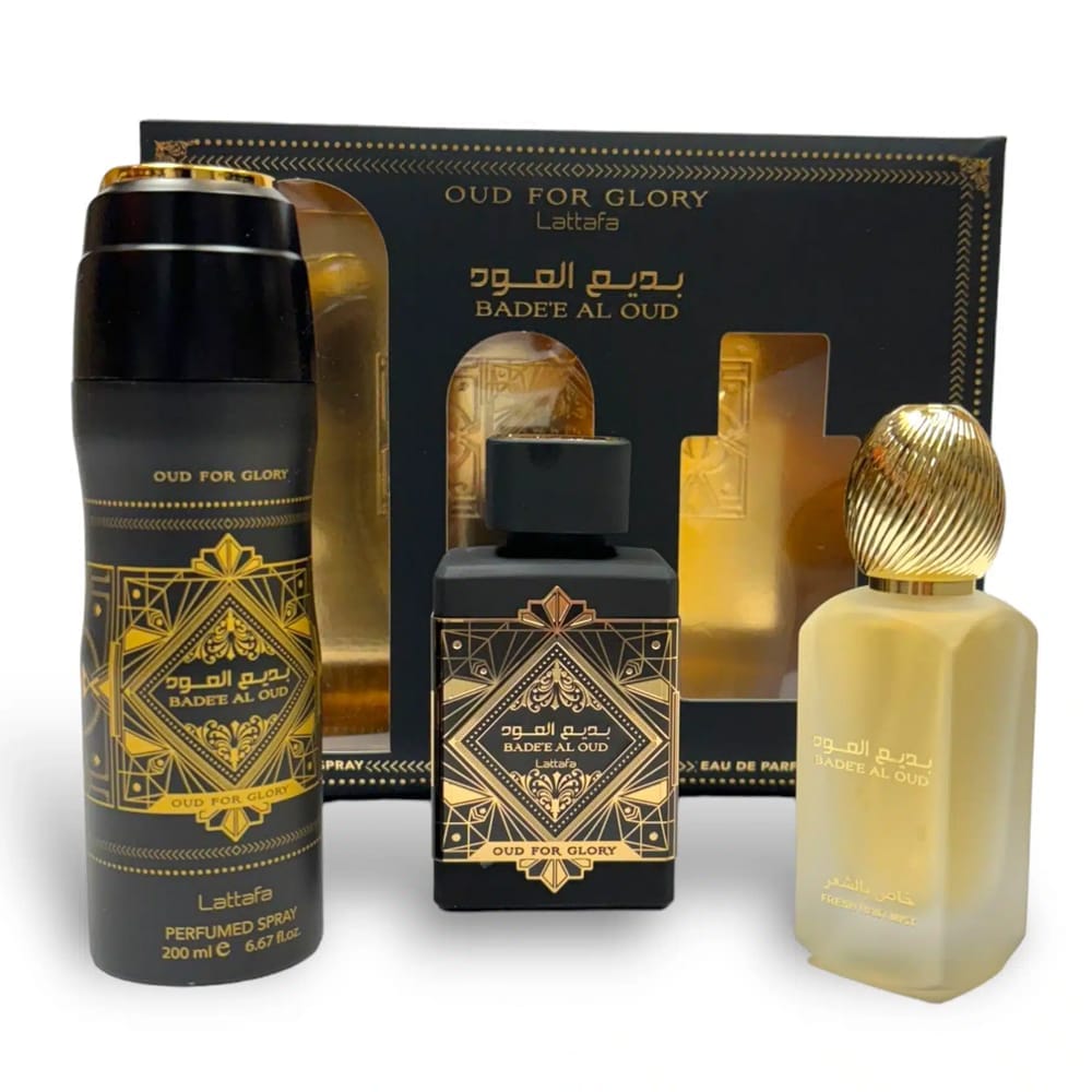Lattafa Bade'e Al Oud Oud for Glory Unisex Perfume/Cologne For Men & Women Eau de Parfum 3.4 oz / Gift Set 3.4 oz Edp Gift Set 3.4 oz