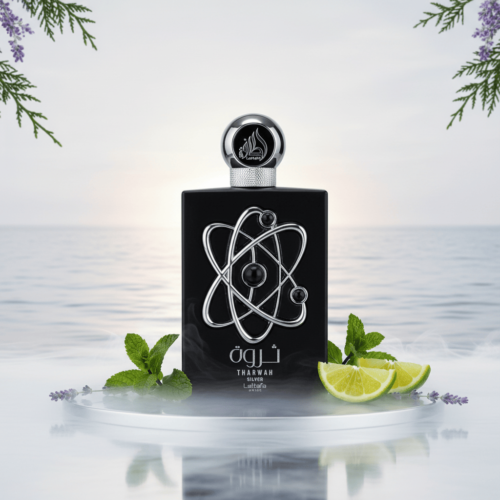 Lattafa Tharwah Silver -For Men Eau de Parfum 3.4 oz / 100 ml