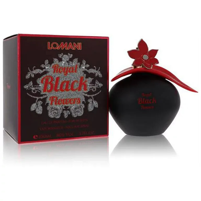 Lomani Royal Black Flowers Women’s Perfume/Cologne For Women Eau de Toilette 3.4 oz Edt