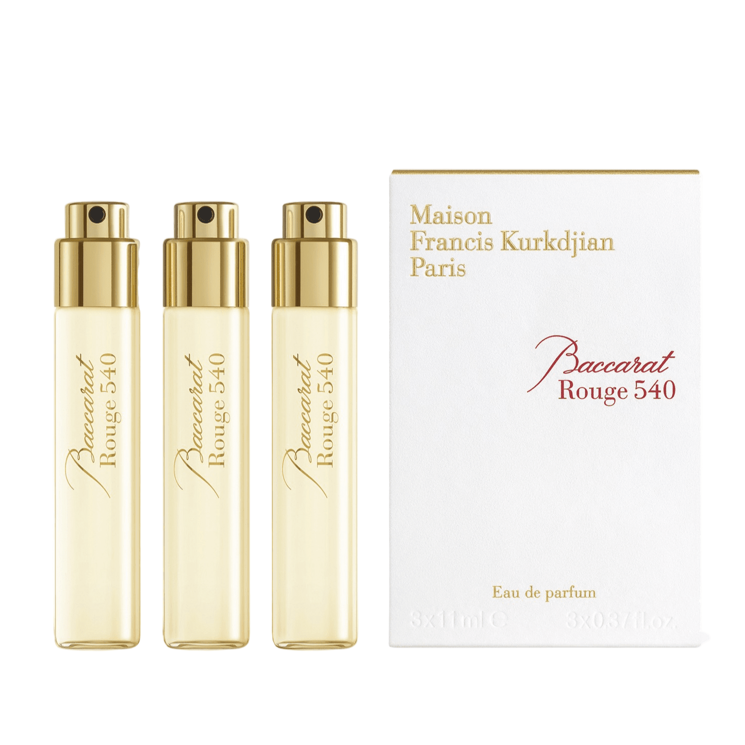 Maison Francis Kurkdjian Baccarat Rouge 540 Unisex Eau De Parfum Gift Set 3 x 0.37 oz Refill