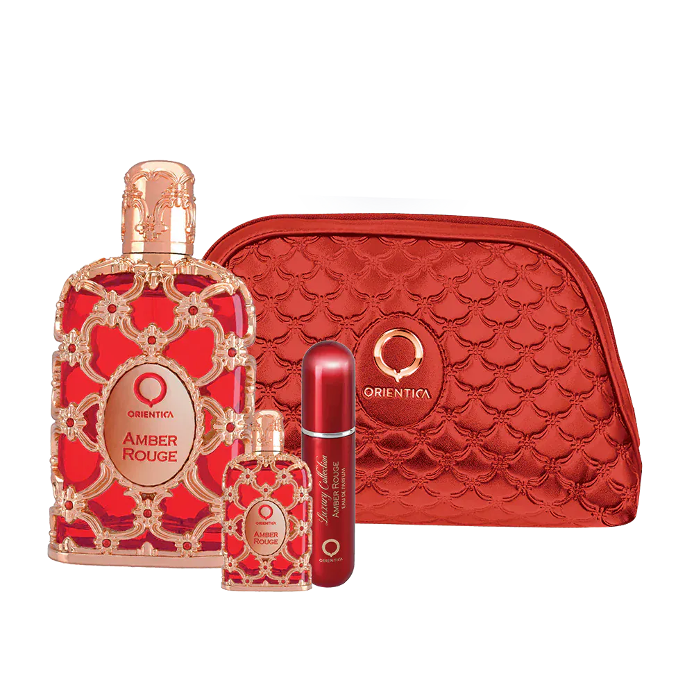 Orientica Amber Rouge Unisex Eau De Parfum Gift Set 2.7 oz / 80 ml