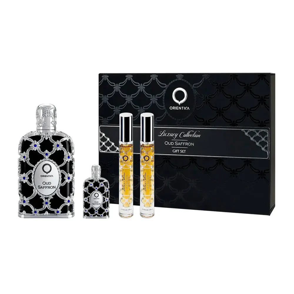 Orientica Luxury Gift Set - Unisex Perfume Eau De Parfum Gift Set Oud Saffron 2.7 oz
