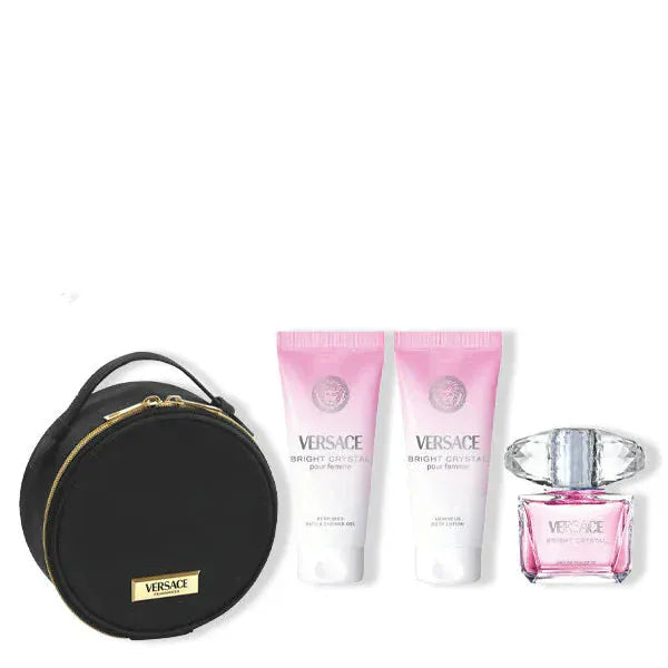 Versace Bright Crystal For Women Eau De Toilette Gift Set 3.0 oz / 90 ml - 4 pcs