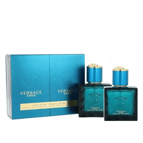 Versace Eros Cologne For Men Eau De Toilette Travel Duo 2x1.0 oz / 2x30 ml