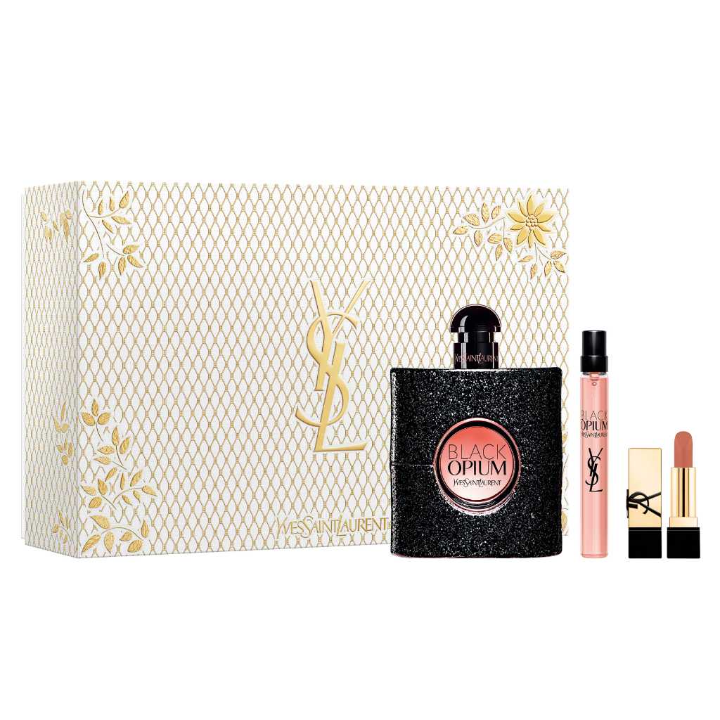 Yves Saint Laurent Black Opium - For Women Eau De Parfum Gift Set 3.0 oz / 90 ml
