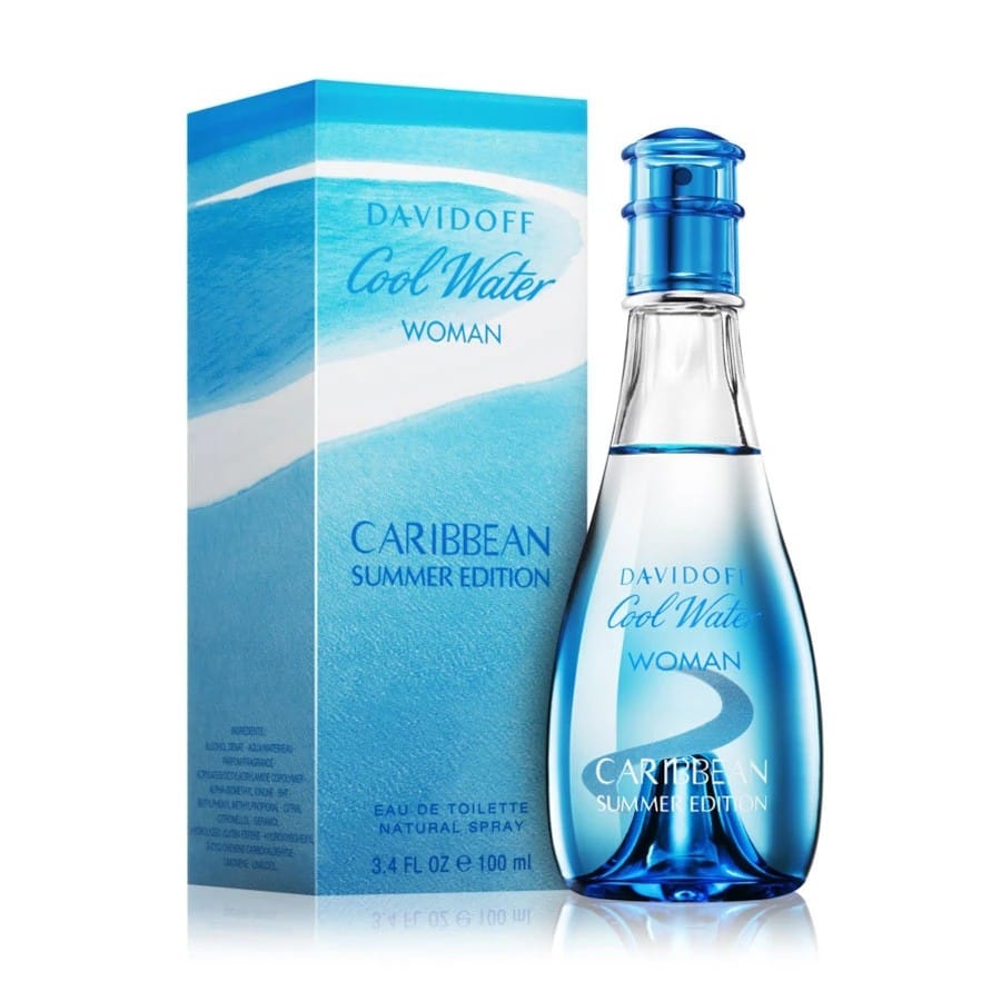Davidoff Cool Water Caribbean Summer Edition Perfume For Women Eau De Toilette Spray 3.4 Oz