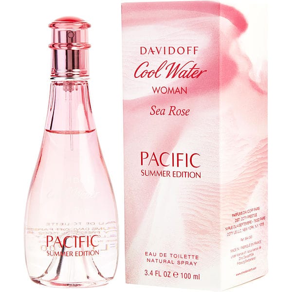 Davidoff Cool Water Sea Rose Pacific Summer Edition Perfume For Women Eau De Toilette Spray 3.4 Oz