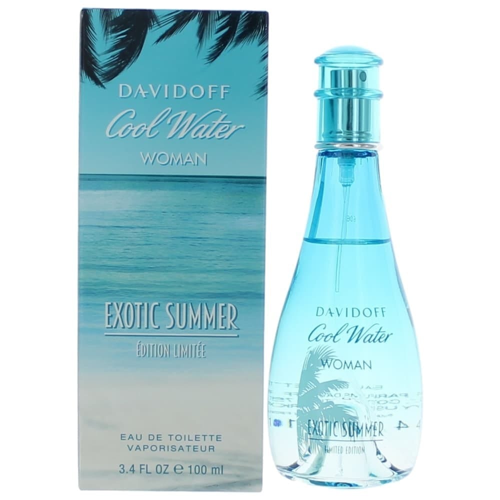 Davidoff Cool Water Woman Exotic Summer Perfume For Women Eau De Toilette Spray 3.4 Oz