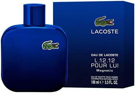 Lacoste L.12.12. Magnetic Men’s Perfume/Cologne For Men Eau de Toilette 3.4 Oz / 5.9 OZ Edt