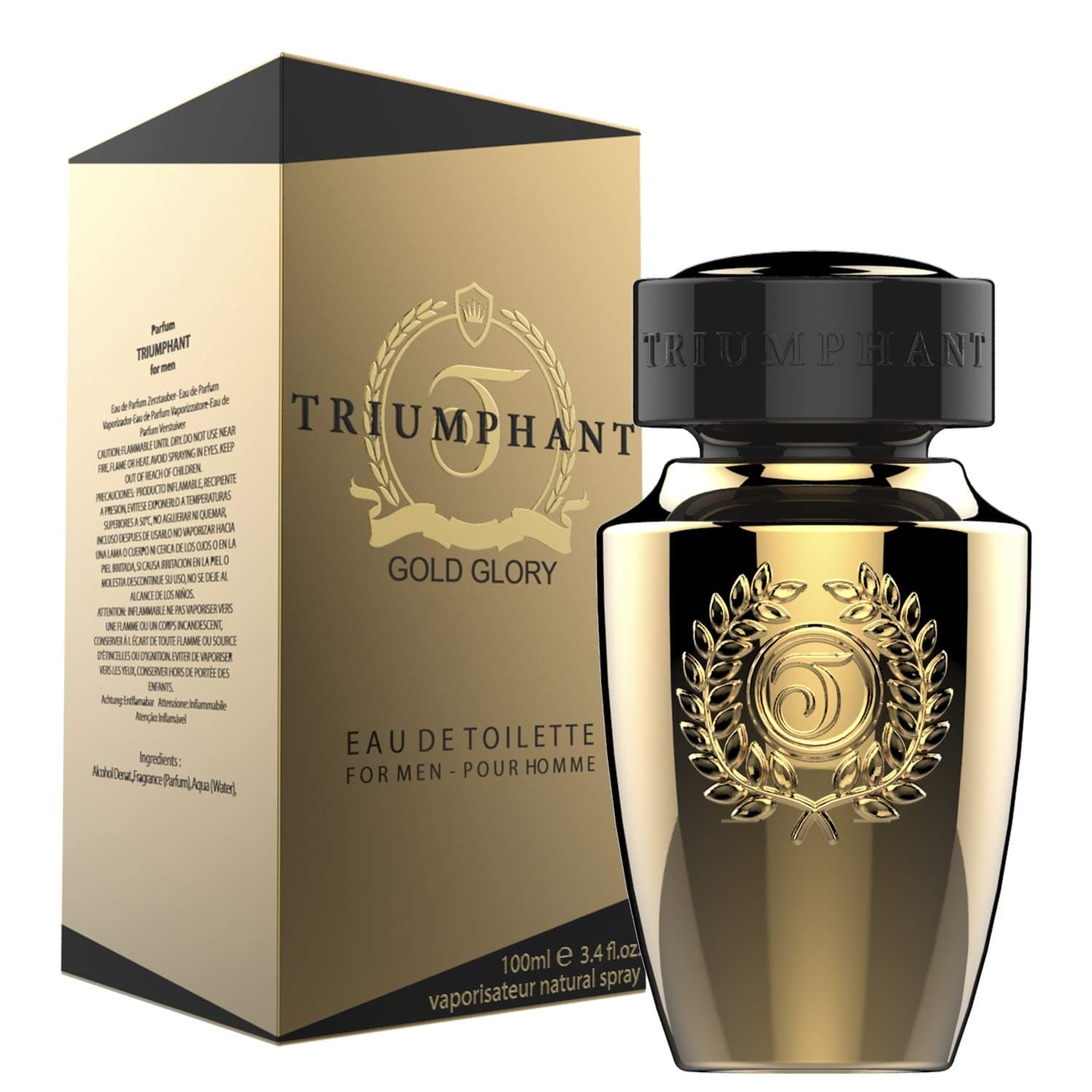 Nu Parfums Triumphant Gold Glory Men’s Perfume/Cologne For Men Eau de Toilette 3.4 oz Edt