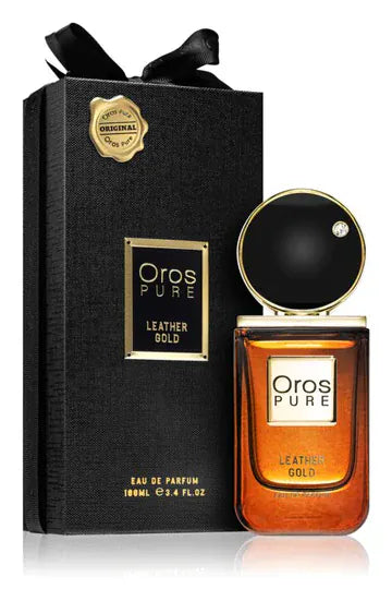 Oros Pure Leather Gold Unisex Perfume/Cologne For Men & Women Eau de Parfum 3.4 Oz Edp