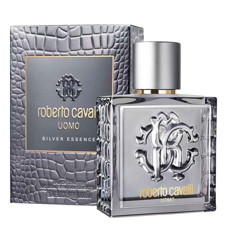 Roberto Cavalli Uomo Silver Essence Cologne For Men Eau De Toilette 3.4 Oz