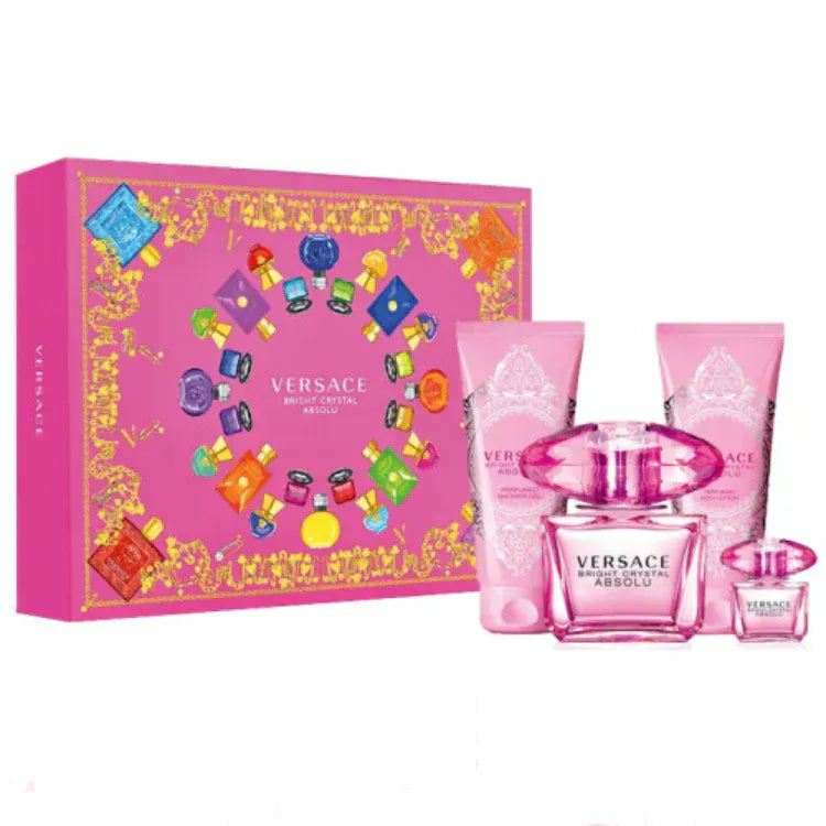 Versace Bright Crystal Absolu For Women Eau De Parfum Gift Set 3.0 oz / 90 ml