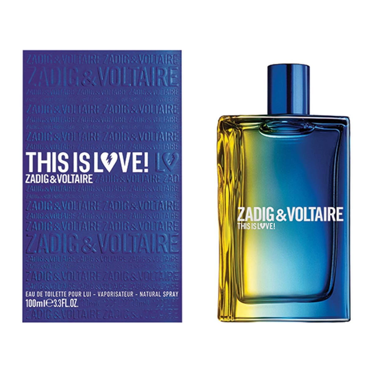 Zadig & Voltaire This Is Love! Cologne For Men Eau De Toilette Spray 3.3 Oz